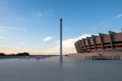 elevated forecourt evening overall view from south