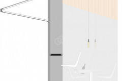 DETALLE PUERTA BASCULANTE TINTO BLANCO WINEBAR+SHOP